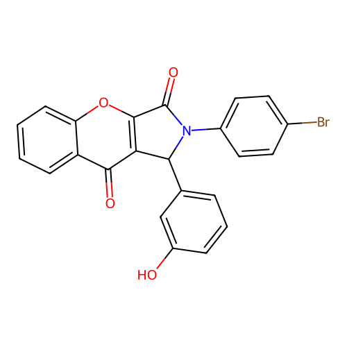 2-(4-bromophenyl)-1-(3-hydroxyphenyl)-1,2-dihydrochromeno[2,3-c]pyrrole-3,9-dione structure