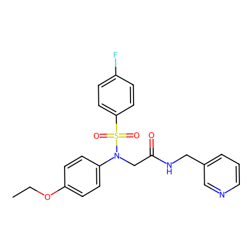 2-(4-ethoxy-N-(4-fluorophenyl)sulfonylanilino)-N-(pyridin-3-ylmethyl)acetamide structure