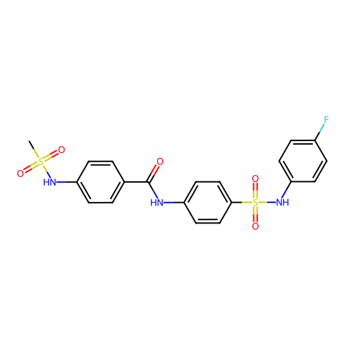 N-[4-[(4-fluorophenyl)sulfamoyl]phenyl]-4-(methanesulfonamido)benzamide structure