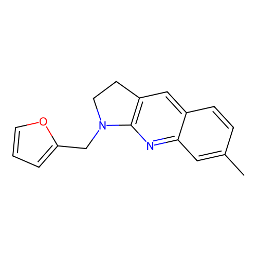 1-(2-furylmethyl)-7-methyl-2,3-dihydro-1H-pyrrolo[2,3-b]quinoline structure