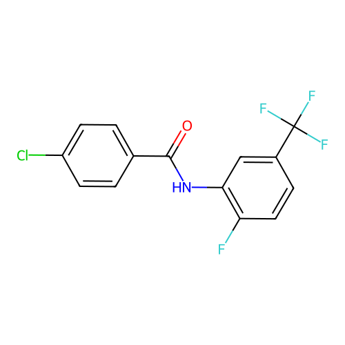 4-chloro-N-[2-fluoro-5-(trifluoromethyl)phenyl]benzamide structure