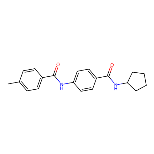 N-[4-(cyclopentylcarbamoyl)phenyl]-4-methylbenzamide structure