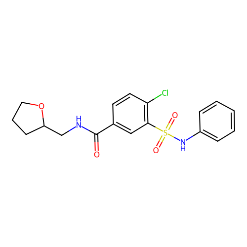 4-chloro-N-(oxolan-2-ylmethyl)-3-(phenylsulfamoyl)benzamide structure