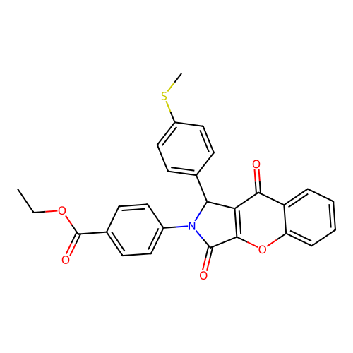 ethyl 4-[1-(4-methylsulfanylphenyl)-3,9-dioxo-1H-chromeno[2,3-c]pyrrol-2-yl]benzoate structure