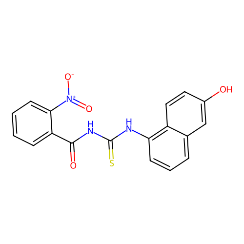 N-[(6-hydroxynaphthalen-1-yl)carbamothioyl]-2-nitrobenzamide structure