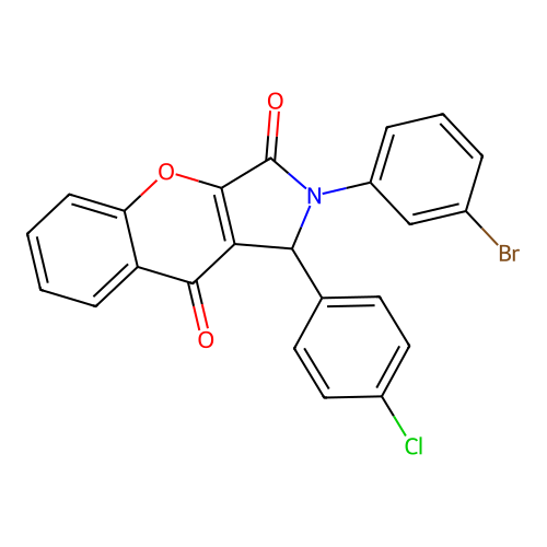 2-(3-bromophenyl)-1-(4-chlorophenyl)-1H-chromeno[2,3-c]pyrrole-3,9-dione structure