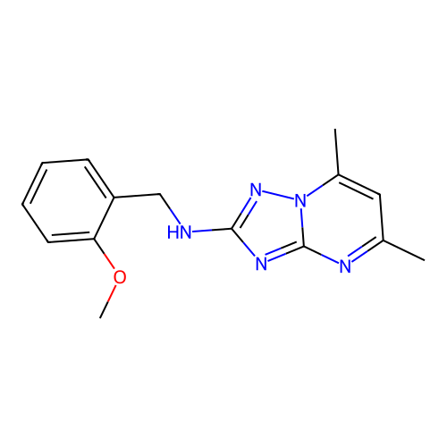 N-(2-methoxybenzyl)-5,7-dimethyl[1,2,4]triazolo[1,5-a]pyrimidin-2-amine structure