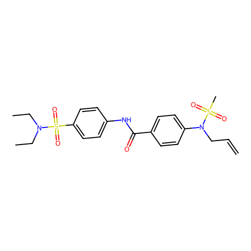 N-[4-(diethylsulfamoyl)phenyl]-4-[methylsulfonyl(prop-2-enyl)amino]benzamide structure