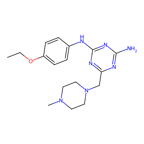 N-(4-ethoxyphenyl)-6-[(4-methylpiperazin-1-yl)methyl]-1,3,5-triazine-2,4-diamine structure