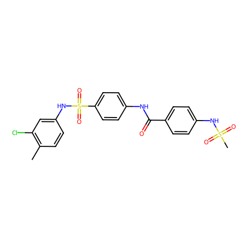 N-[4-[(3-chloro-4-methylphenyl)sulfamoyl]phenyl]-4-(methanesulfonamido)benzamide structure