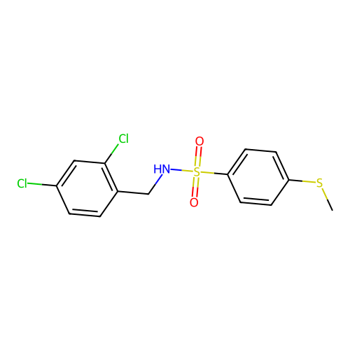 N-[(2,4-dichlorophenyl)methyl]-4-methylsulfanylbenzenesulfonamide structure