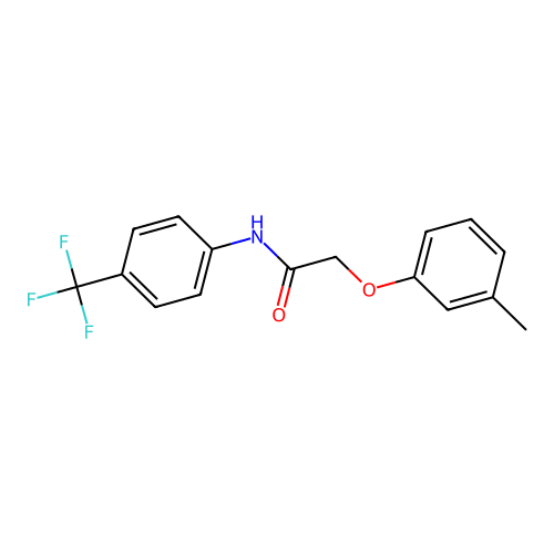 2-(3-methylphenoxy)-N-[4-(trifluoromethyl)phenyl]acetamide structure