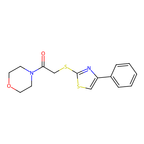 1-Morpholin-4-yl-2-[(4-phenyl-1,3-thiazol-2-yl)sulfanyl]ethanone structure