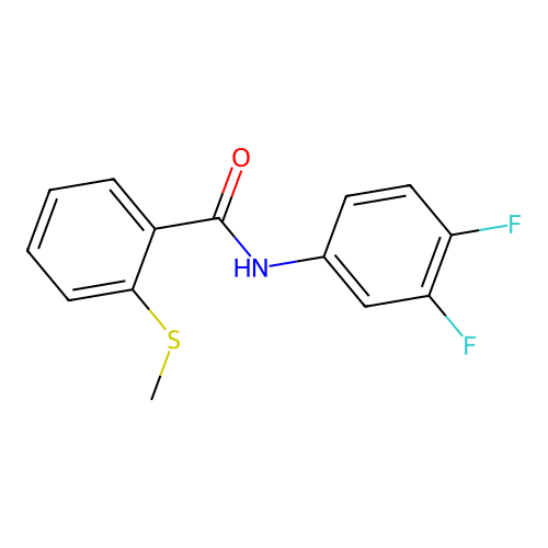 N-(3,4-difluorophenyl)-2-methylsulfanylbenzamide structure