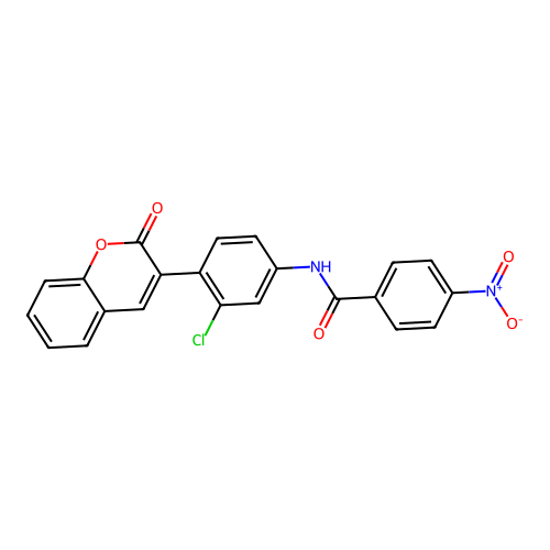 N-[3-chloro-4-(2-oxochromen-3-yl)phenyl]-4-nitrobenzamide structure