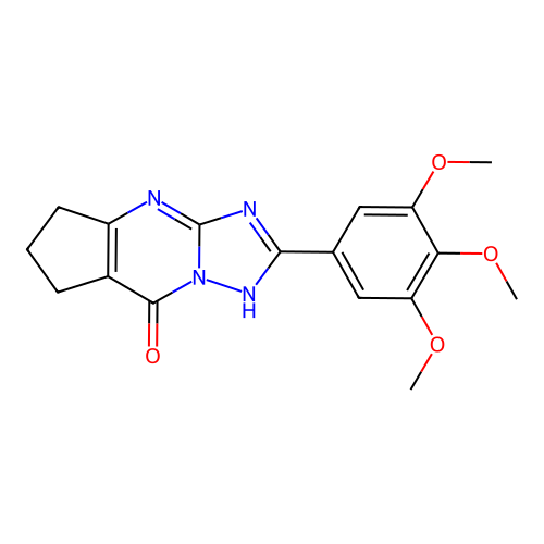 2-(3,4,5-trimethoxyphenyl)-4,5,6,7-tetrahydro-8H-cyclopenta[d][1,2,4]triazolo[1,5-a]pyrimidin-8-one structure