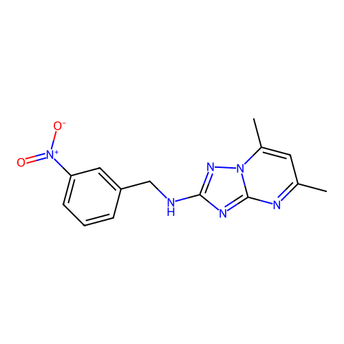 5,7-dimethyl-N-(3-nitrobenzyl)[1,2,4]triazolo[1,5-a]pyrimidin-2-amine structure