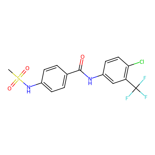 N-[4-chloro-3-(trifluoromethyl)phenyl]-4-(methanesulfonamido)benzamide structure