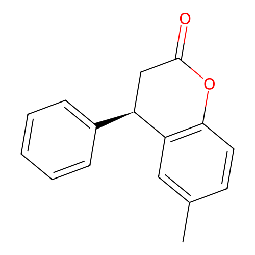 (4R)-6-Methyl-4-phenyl-3,4-dihydro-2H-1-benzopyran-2-one structure