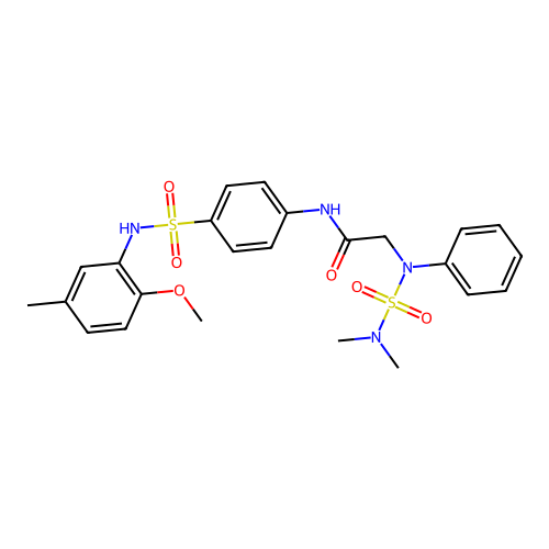 2-[N-(dimethylsulfamoyl)anilino]-N-[4-[(2-methoxy-5-methylphenyl)sulfamoyl]phenyl]acetamide structure