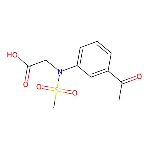 N-(3-acetylphenyl)-N-(methylsulfonyl)glycine structure