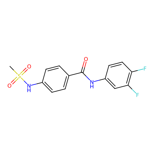 N-(3,4-difluorophenyl)-4-(methanesulfonamido)benzamide structure