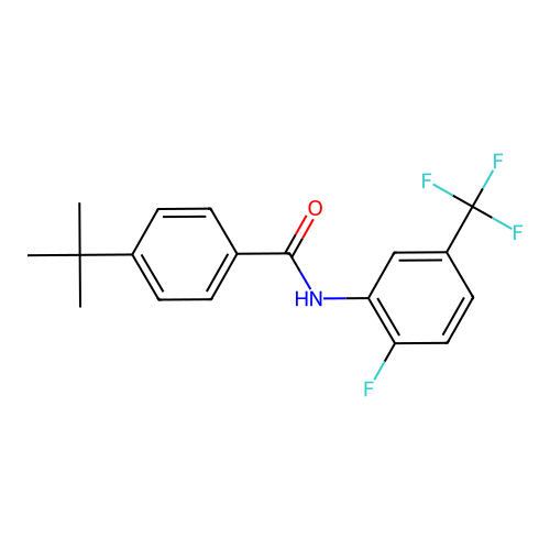 4-tert-butyl-N-[2-fluoro-5-(trifluoromethyl)phenyl]benzamide structure