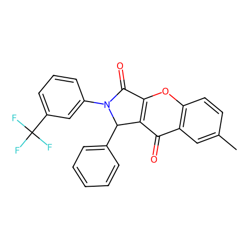 7-methyl-1-phenyl-2-[3-(trifluoromethyl)phenyl]-1H-chromeno[2,3-c]pyrrole-3,9-dione structure