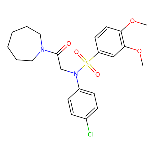 N-[2-(azepan-1-yl)-2-oxoethyl]-N-(4-chlorophenyl)-3,4-dimethoxybenzenesulfonamide structure