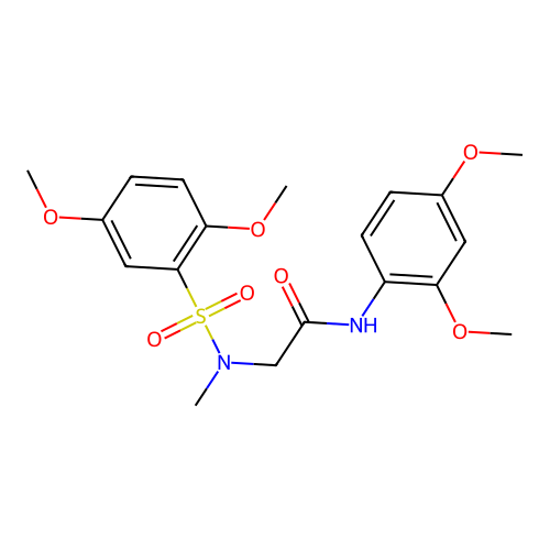 N-(2,4-dimethoxyphenyl)-2-[(2,5-dimethoxyphenyl)sulfonyl-methylamino]acetamide structure