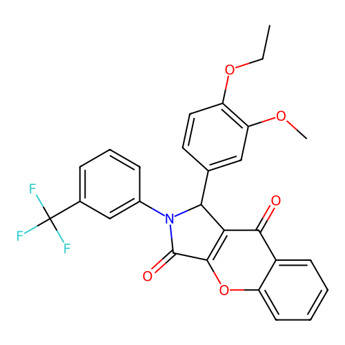 1-(4-ethoxy-3-methoxyphenyl)-2-[3-(trifluoromethyl)phenyl]-1,2-dihydrochromeno[2,3-c]pyrrole-3,9-dione structure