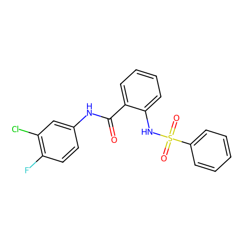 2-(benzenesulfonamido)-N-(3-chloro-4-fluorophenyl)benzamide structure