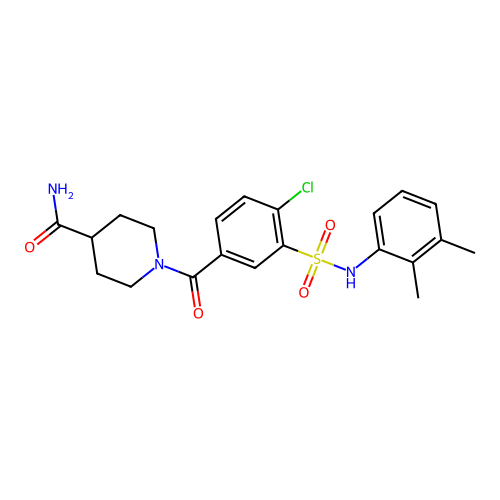 1-[4-Chloro-3-[(2,3-dimethylphenyl)sulfamoyl]benzoyl]piperidine-4-carboxamide structure
