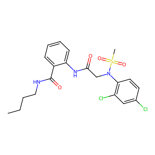 N-butyl-2-[[2-(2,4-dichloro-N-methylsulfonylanilino)acetyl]amino]benzamide structure