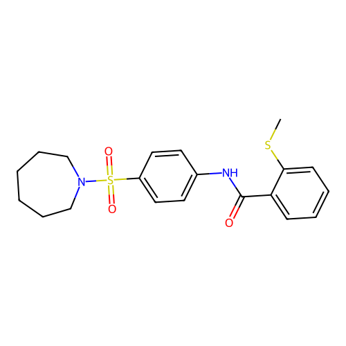 N-[4-(azepan-1-ylsulfonyl)phenyl]-2-methylsulfanylbenzamide structure