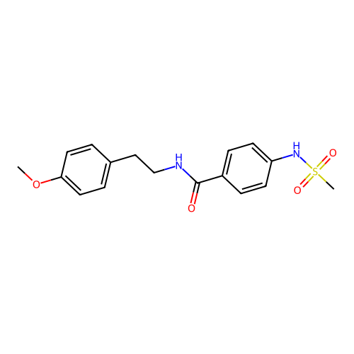4-(methanesulfonamido)-N-[2-(4-methoxyphenyl)ethyl]benzamide structure