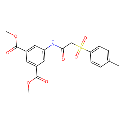 Dimethyl 5-({[(4-methylphenyl)sulfonyl]acetyl}amino)benzene-1,3-dicarboxylate structure