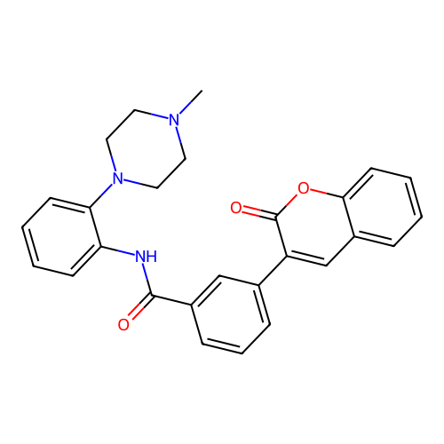 N-[2-(4-methylpiperazin-1-yl)phenyl]-3-(2-oxochromen-3-yl)benzamide structure