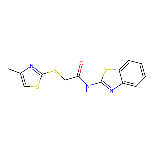 N-(1,3-benzothiazol-2-yl)-2-[(4-methyl-1,3-thiazol-2-yl)sulfanyl]acetamide structure