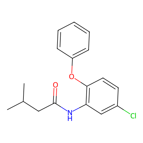 N-(5-chloro-2-phenoxyphenyl)-3-methylbutanamide structure
