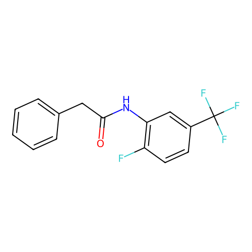 N-[2-fluoro-5-(trifluoromethyl)phenyl]-2-phenylacetamide structure