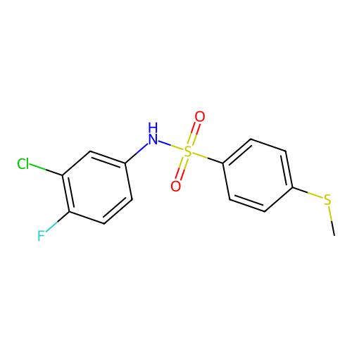 N-(3-chloro-4-fluorophenyl)-4-methylsulfanylbenzenesulfonamide structure