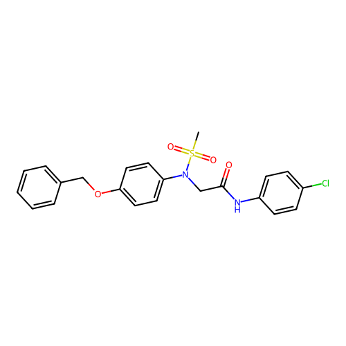 N-(4-chlorophenyl)-2-(N-methylsulfonyl-4-phenylmethoxyanilino)acetamide structure