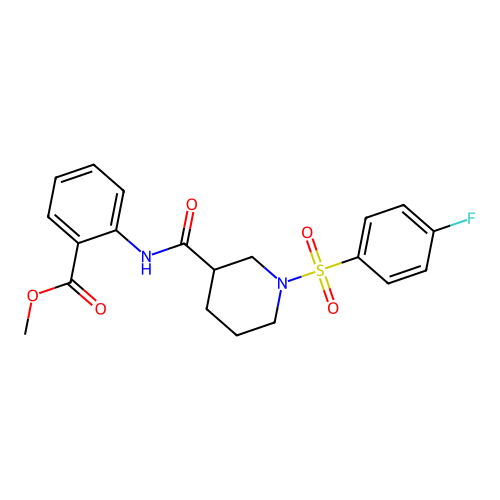 Methyl 2-[({1-[(4-fluorophenyl)sulfonyl]-3-piperidinyl}carbonyl)amino]benzoate structure