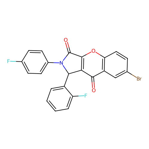 7-bromo-1-(2-fluorophenyl)-2-(4-fluorophenyl)-1H-chromeno[2,3-c]pyrrole-3,9-dione structure