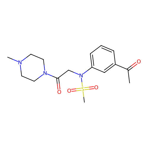 N-(3-acetylphenyl)-N-[2-(4-methylpiperazin-1-yl)-2-oxoethyl]methanesulfonamide structure