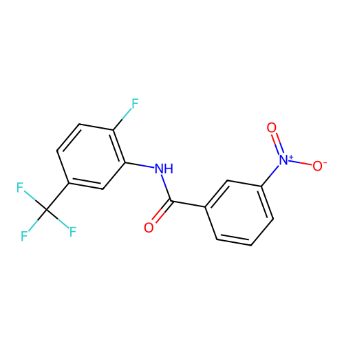 N-[2-fluoro-5-(trifluoromethyl)phenyl]-3-nitrobenzamide structure