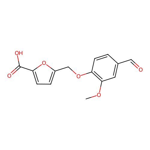 5-((4-Formyl-2-methoxyphenoxy)methyl)furan-2-carboxylic acid structure