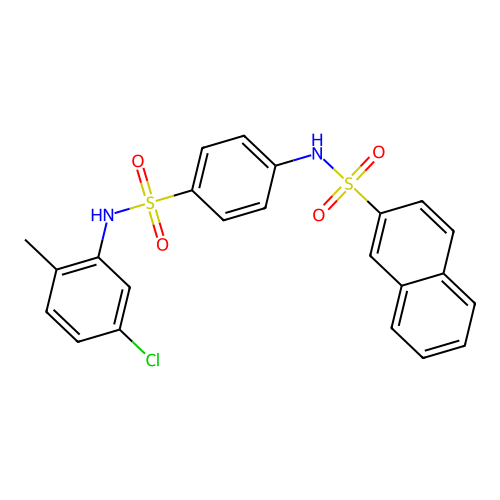 N-[4-[(5-chloro-2-methylphenyl)sulfamoyl]phenyl]naphthalene-2-sulfonamide structure