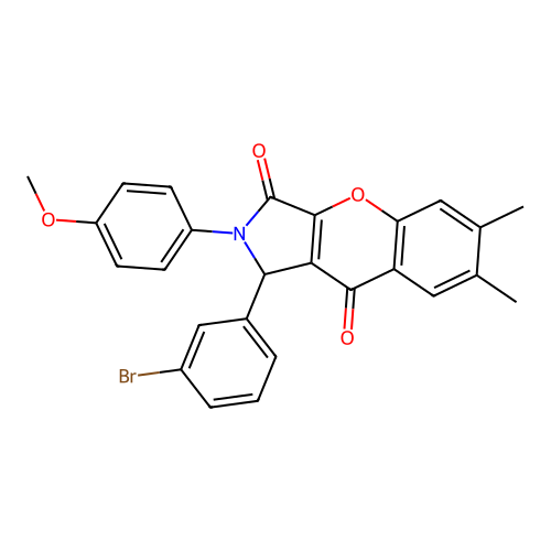1-(3-bromophenyl)-2-(4-methoxyphenyl)-6,7-dimethyl-1H-chromeno[2,3-c]pyrrole-3,9-dione structure